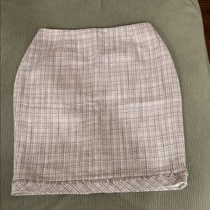 White House Black Market Tweed Checkered white/lavender/gray skirt Size 4